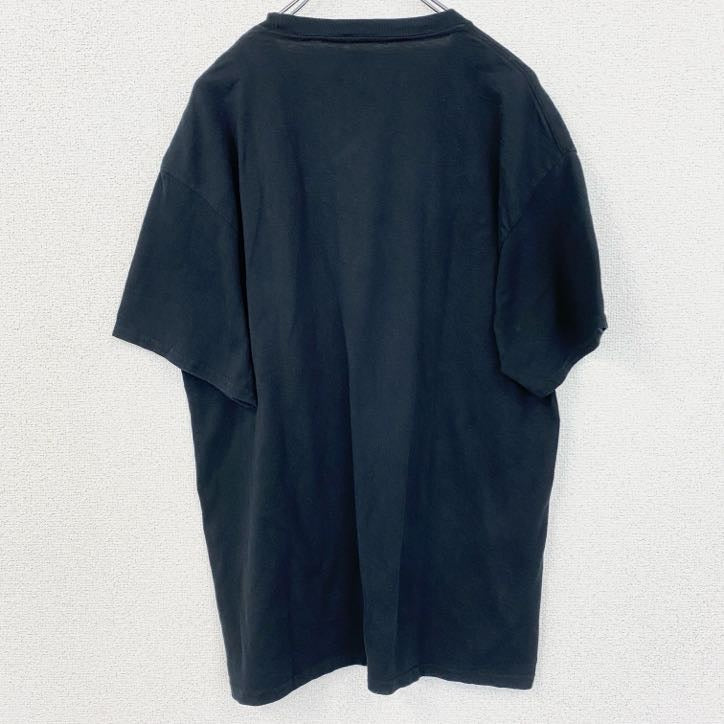 古着 used　Hanes　ヘインズ　半袖プリントTシャツ　エニタイムフィットネス　レトロ　クルーネック　黒　ブラック　Lサイズ