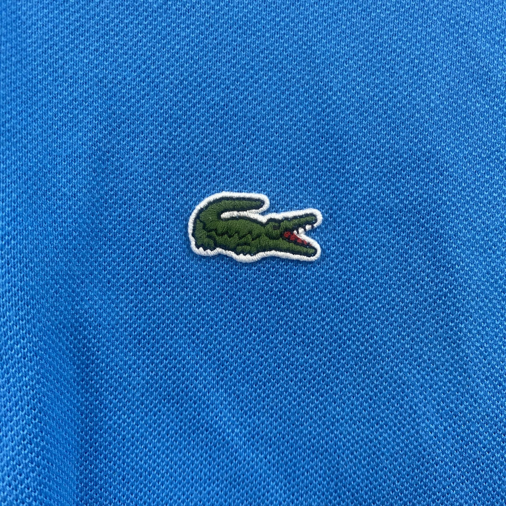 LACOSTE　ラコステ　半袖ポロシャツ　刺繍ロゴ　ワンポイント　水色　ライトブルー　Mサイズ