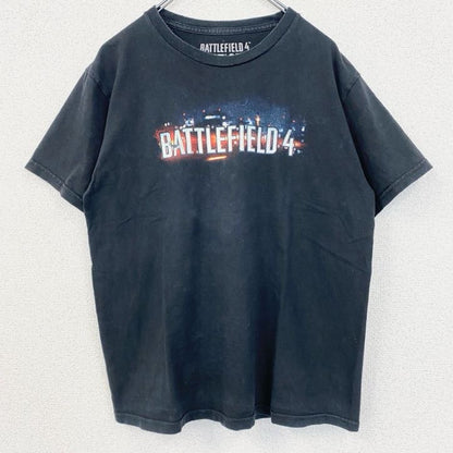 古着 used　BATTLEFIELD４　バトルフィールド　半袖ゲームプリントTシャツ　クルーネック　レトロ　黒　ブラック　XL