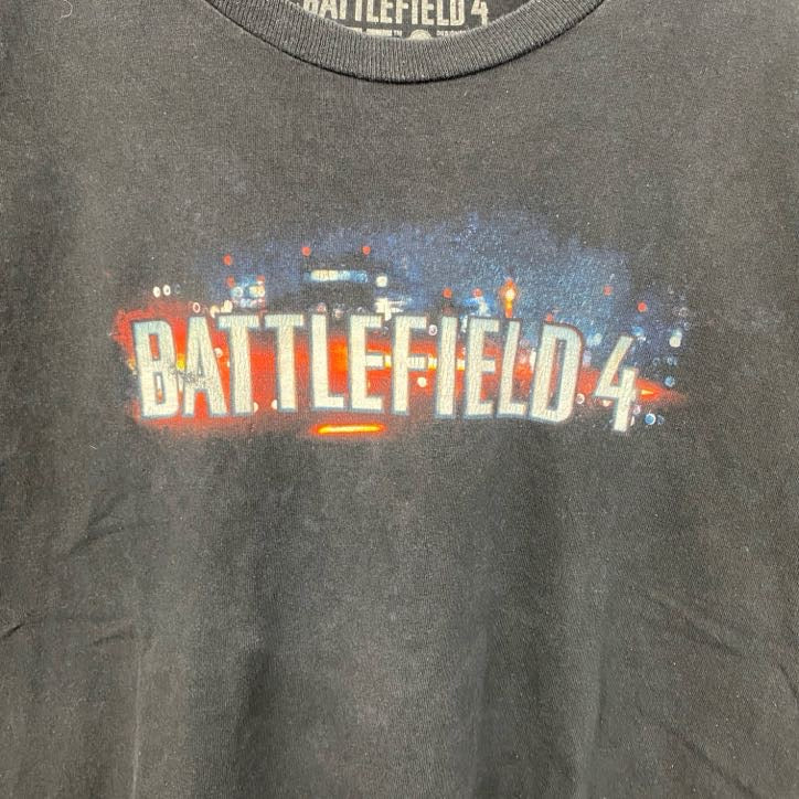 古着 used　BATTLEFIELD４　バトルフィールド　半袖ゲームプリントTシャツ　クルーネック　レトロ　黒　ブラック　XL