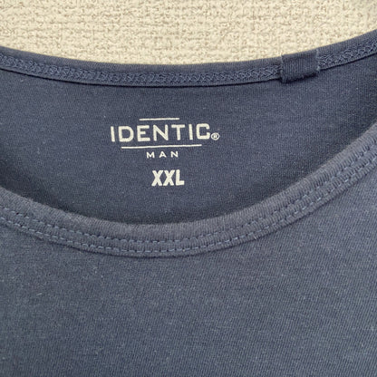 古着 used　IDENTIC　半袖プリントノースリーブトップス　スネイク　蛇　クルーネック　カジュアル　黒　レトロ　XXLサイズ