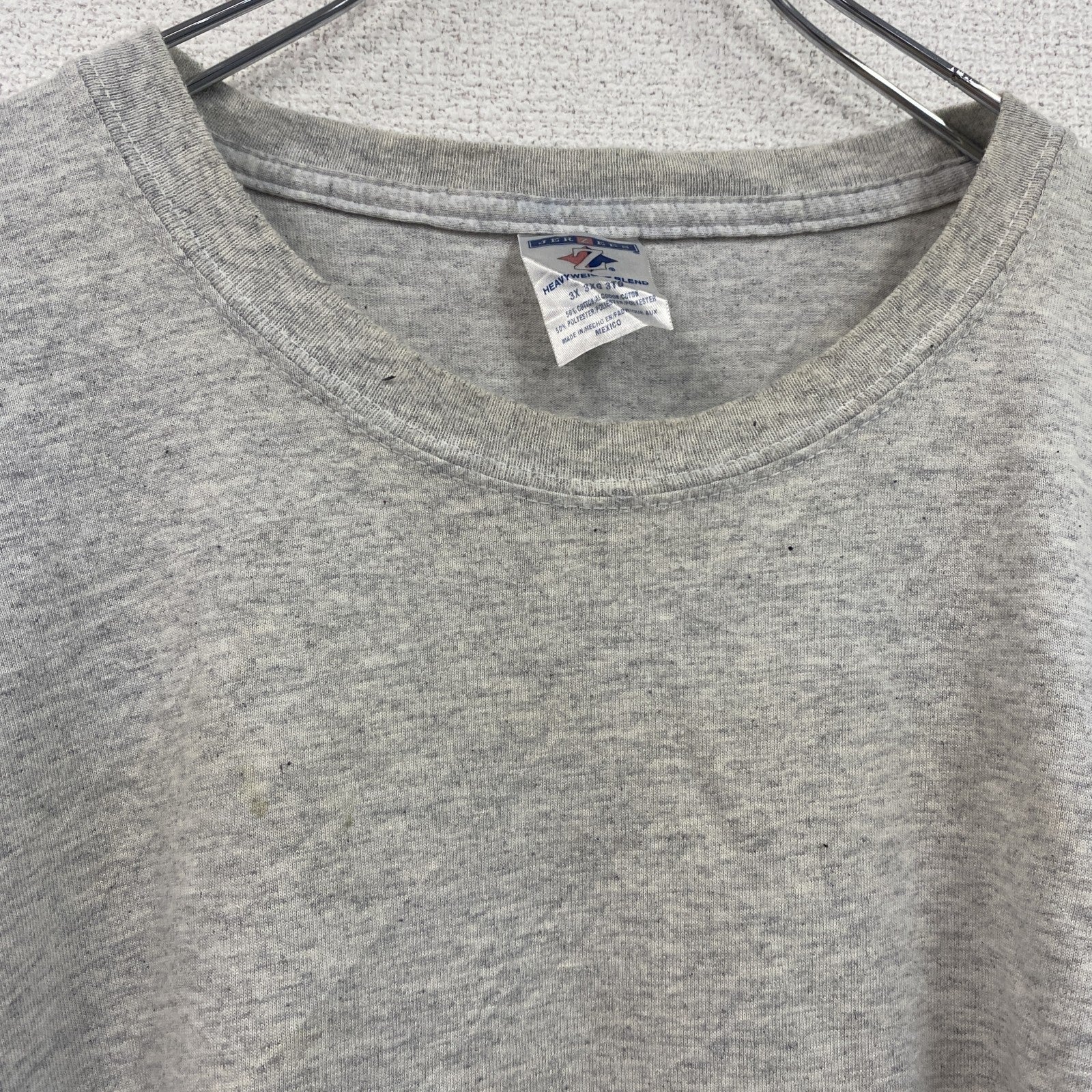 JERZEES　ジャージーズ　半袖バックプリントTシャツ　灰色　グレー　3XLサイズ