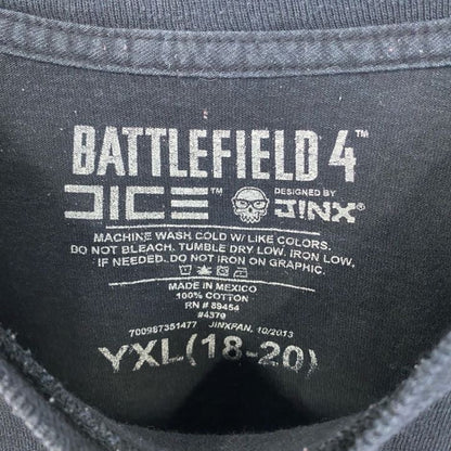 古着 used　BATTLEFIELD４　バトルフィールド　半袖ゲームプリントTシャツ　クルーネック　レトロ　黒　ブラック　XL