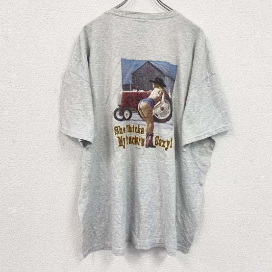 JERZEES　ジャージーズ　半袖バックプリントTシャツ　灰色　グレー　3XLサイズ