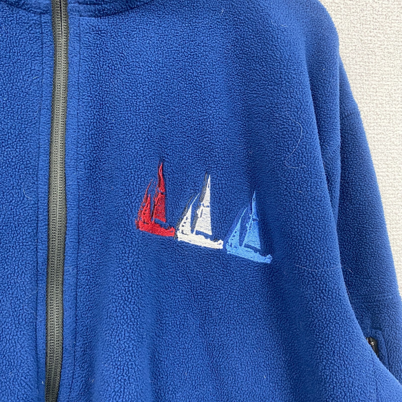 90s　crazy shirts　クレイジーシャツ　フリースジャケット/ボアジャケット　刺繍ロゴ　青　ブルー　XLサイズ