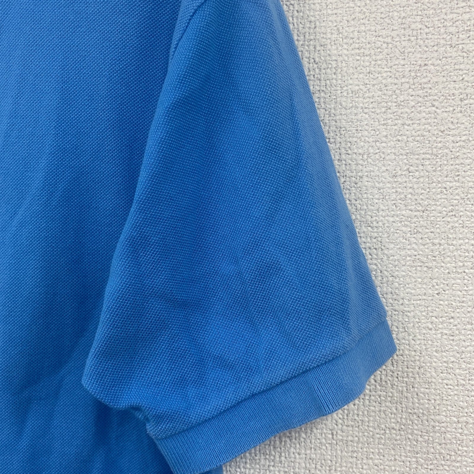 LACOSTE　ラコステ　半袖ポロシャツ　刺繍ロゴ　ワンポイント　水色　ライトブルー　Mサイズ