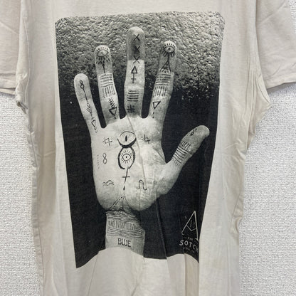 古着 used　SCOTCH&SODA　半袖プリントTシャツ　記号　クルーネック　カジュアルデザイン　白　レトロ　Mサイズ