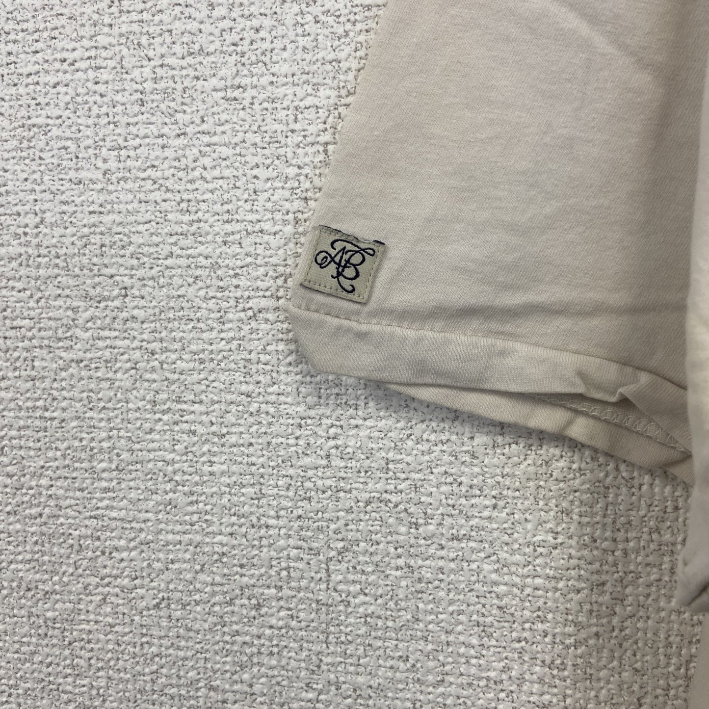 古着 used　SCOTCH&SODA　半袖プリントTシャツ　記号　クルーネック　カジュアルデザイン　白　レトロ　Mサイズ