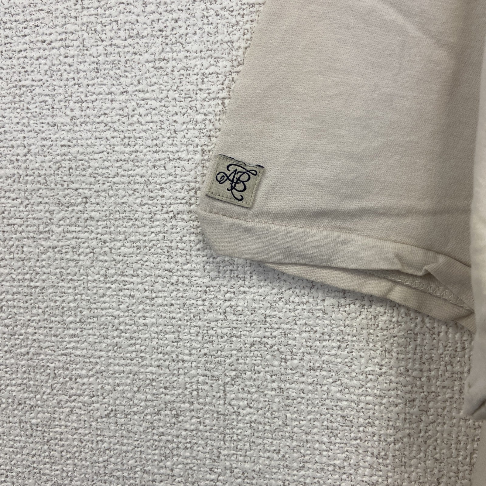古着 used　SCOTCH&SODA　半袖プリントTシャツ　記号　クルーネック　カジュアルデザイン　白　レトロ　Mサイズ