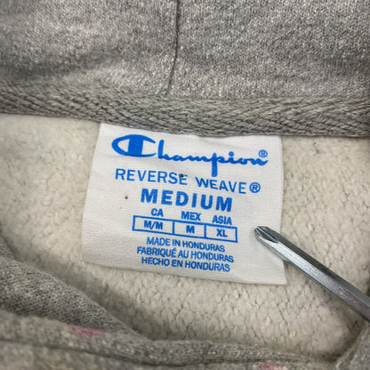 Champion　チャンピオン　リバースウィーブ　スウェットパーカー/フーディー　刺繡ロゴ　霜降りグレー　Mサイズ