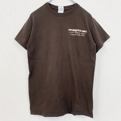 GILDAN　ギルダン　半袖バックプリントフォトTシャツ　Puckett's Grocery　アーチプリント　茶　ブラウン　Sサイズ