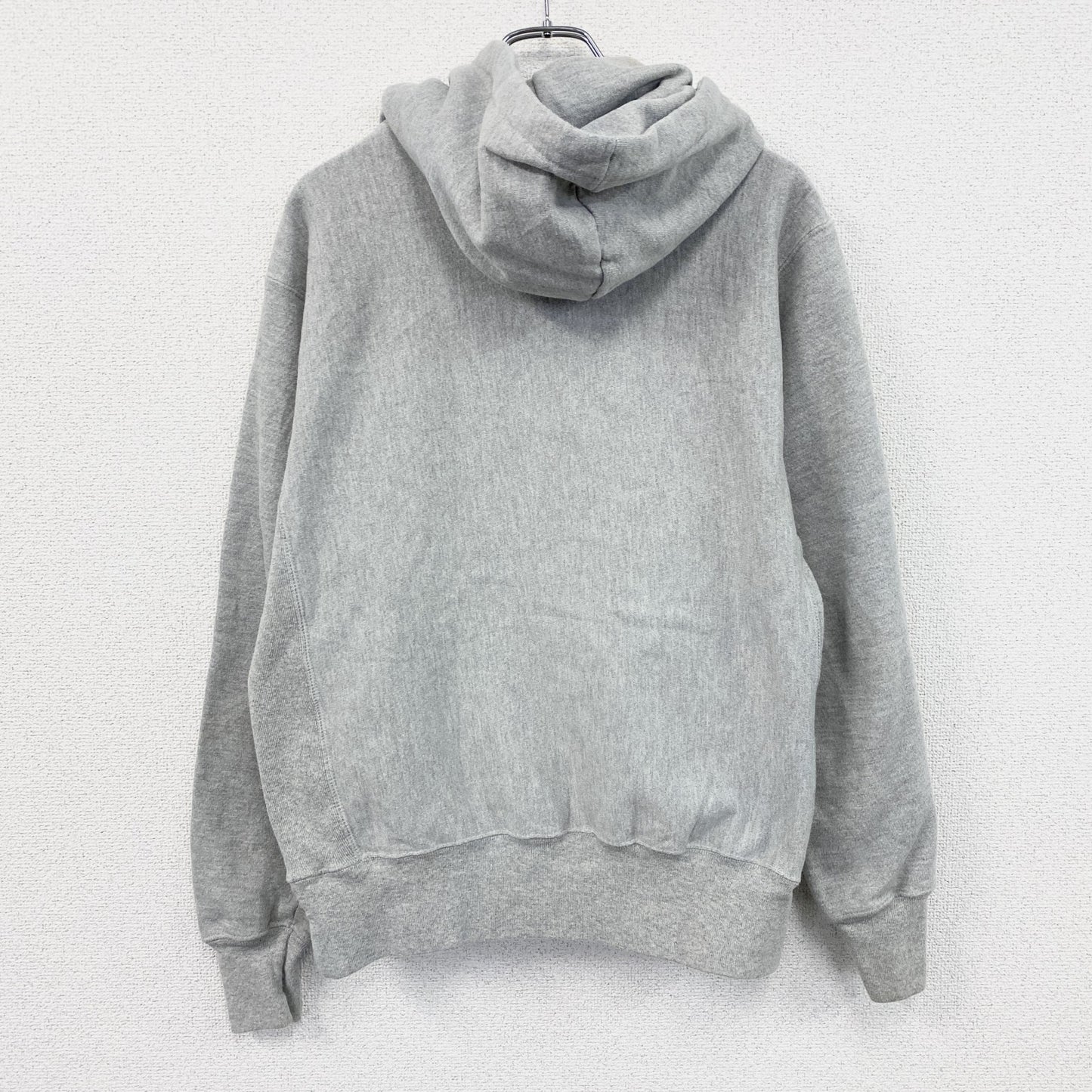Champion　チャンピオン　リバースウィーブ　スウェットパーカー/フーディー　刺繡ロゴ　霜降りグレー　Mサイズ