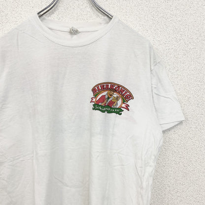 古着 used　RICHPLUS　半袖プリントTシャツ　BIER KING　クルーネック　カジュアルデザイン　白　レトロ　XLサイズ