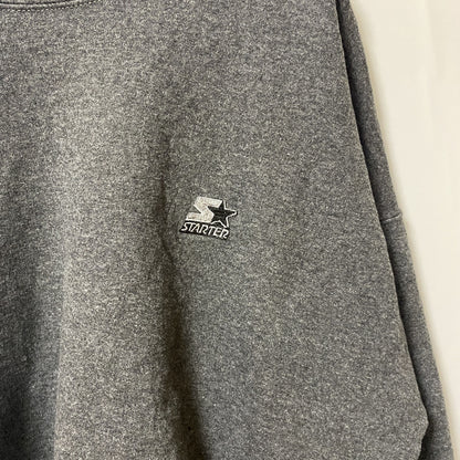 古着 used　STARTER　スターター　長袖刺繍ワンポイントロゴスウェット　クルーネックトレーナー　グレー　XLサイズ
