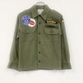 80s　JEANS EXPRESS　ドイツ軍　長袖ミリタリーシャツ　ワッペン　2つポケット　ヴィンテージ　カーキ　39サイズ