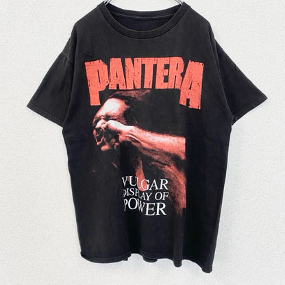 古着 used　PANTERA　パンテラ　半袖バンドプリントTシャツ　クルーネック　レトロデザイン　黒　ブラック　Lサイズ