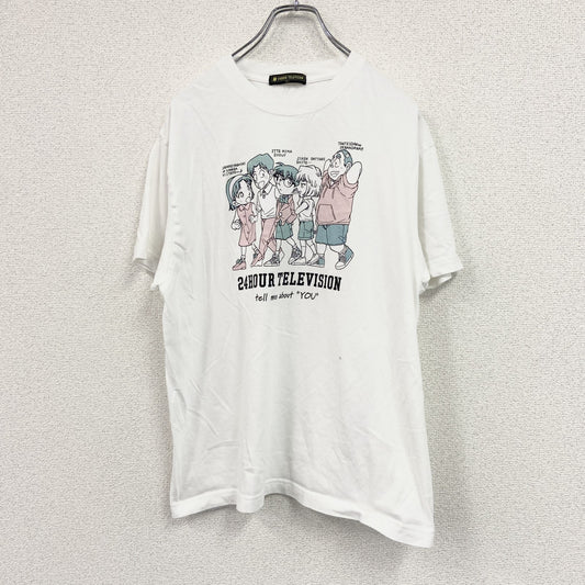 24HOUR TELEVISHON　24時間テレビ　半袖アニメプリントTシャツ　日テレ　名探偵コナン　白　ホワイト　Lサイズ