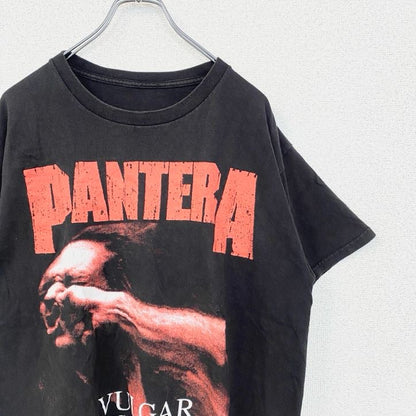 古着 used　PANTERA　パンテラ　半袖バンドプリントTシャツ　クルーネック　レトロデザイン　黒　ブラック　Lサイズ
