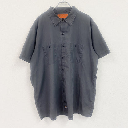 Dickies　ディッキーズ　半袖ワークシャツ　2つポケット　ワンポイント　黒　ブラック　3XLサイズ