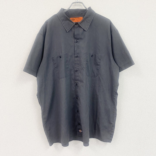 Dickies　ディッキーズ　半袖ワークシャツ　2つポケット　ワンポイント　黒　ブラック　3XLサイズ