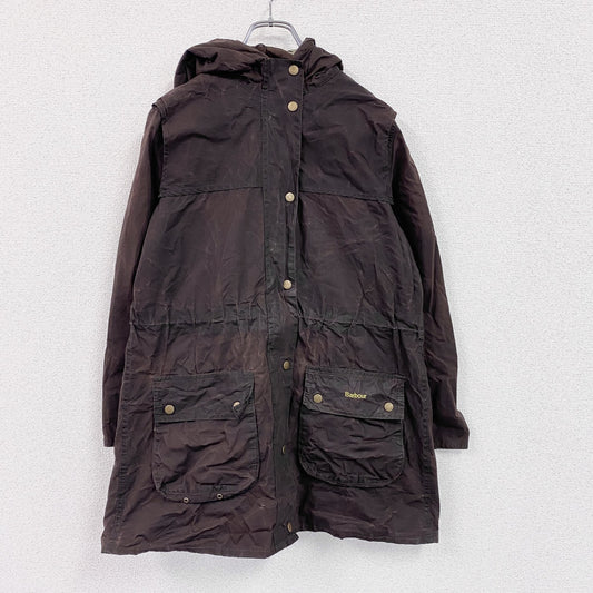 Barbour　バブアー　LADIES WAX DURHAM　オイルドコート　オイルドジャケット　ダークブラウン　12サイズ
