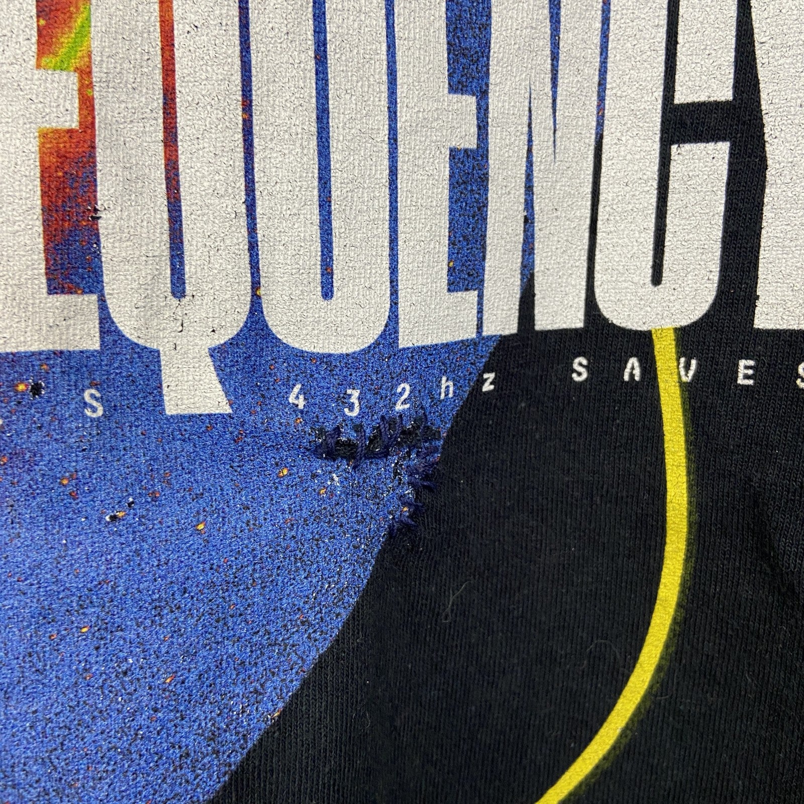 古着 used　BLOOD BROTHER　半袖プリントTシャツ　宇宙　クルーネック　カジュアルデザイン　黒　レトロ　Mサイズ