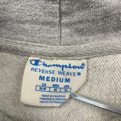 Champion　チャンピオン　リバースウィーブ　スウェットパーカー/フーディー　刺繡ロゴ　霜降りグレー　Mサイズ