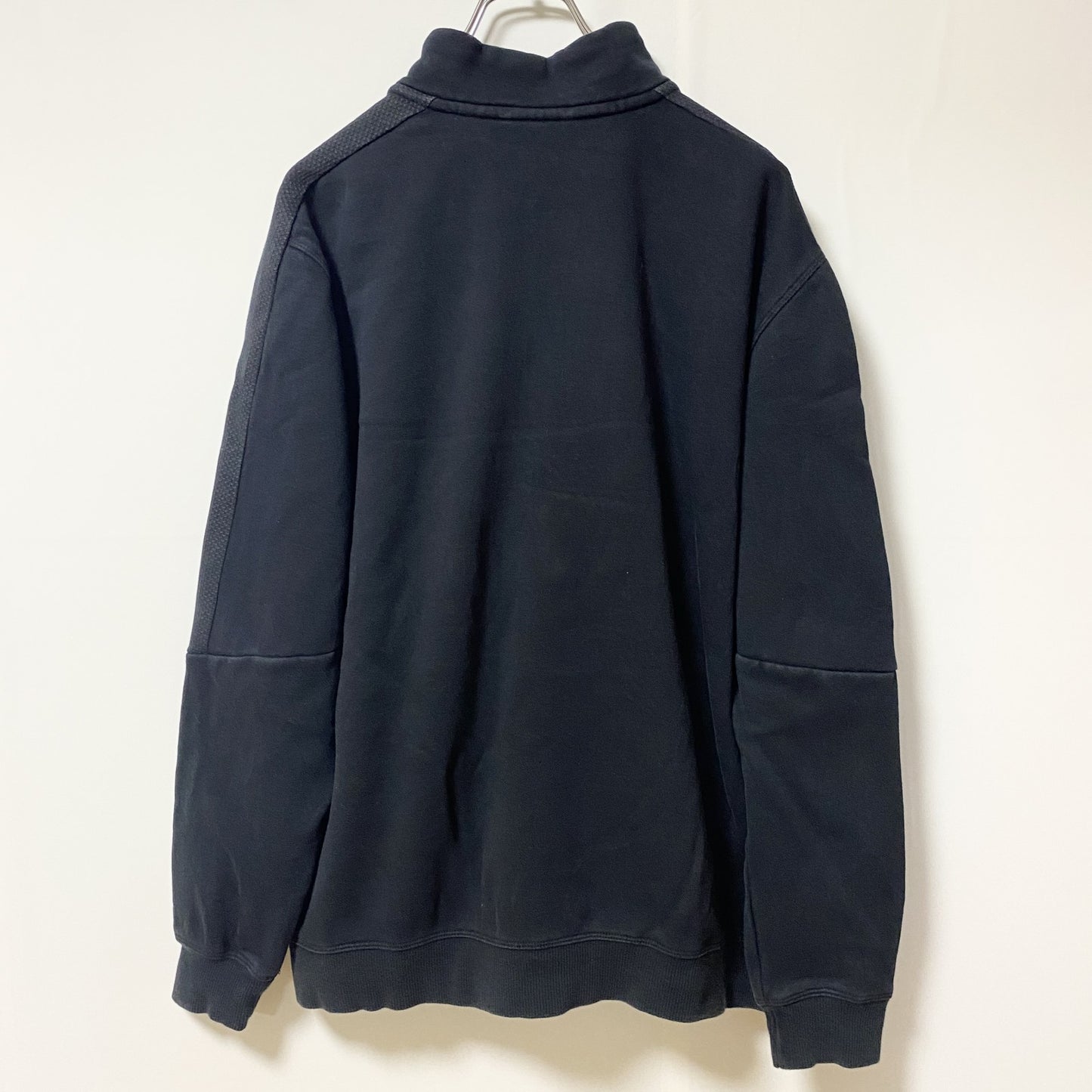 古着 used　PUMA プーマ　長袖フルジップワンポイントロゴ刺スウェット　トレーナー　ハイネック　ブラック　Lサイズ