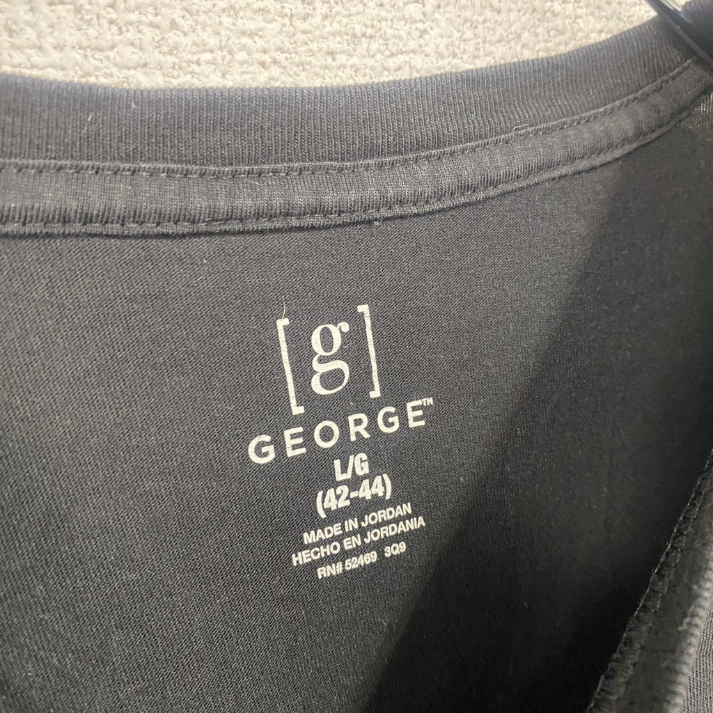 GEORGE　半袖プリントTシャツ　黒　ブラック　Lサイズ