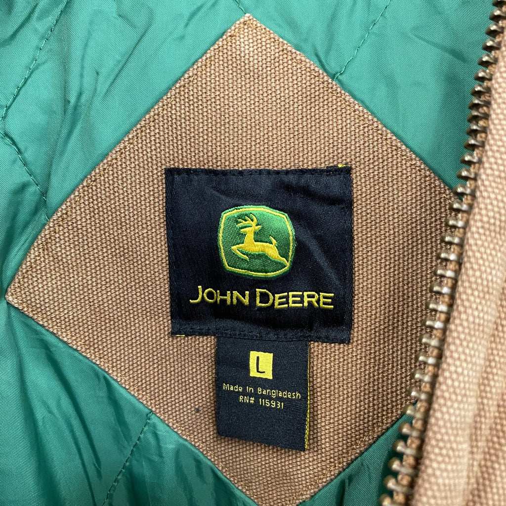 JOHN DEERE　ジョンディア　フルジップダックパーカー　キャメル　Lサイズ