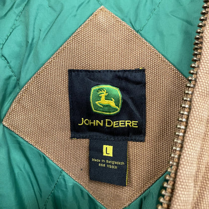 JOHN DEERE　ジョンディア　フルジップダックパーカー　キャメル　Lサイズ
