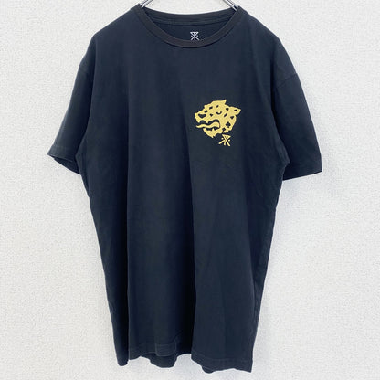 古着 used　ROARK RIVIVAL　ロアーク　半袖プリントTシャツ　ヒョウ　アニマル　動物　黒　ブラック　Mサイズ
