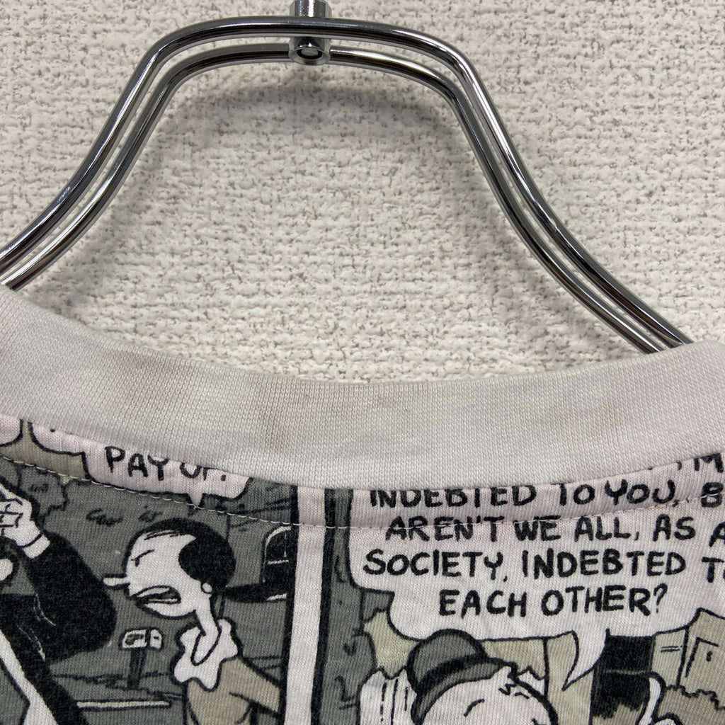 TROURBLE MAKER　POPEYE　ポパイ　半袖プリントTシャツ　総柄　アメコミ柄　白　黒　Mサイズ