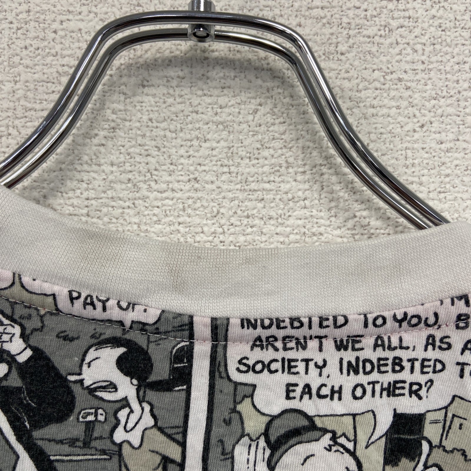 TROURBLE MAKER　POPEYE　ポパイ　半袖プリントTシャツ　総柄　アメコミ柄　白　黒　Mサイズ