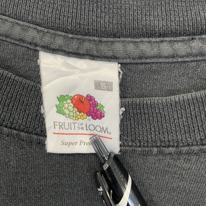 古着 used　FRUIT OF THE LOOM　半袖プリントTシャツ　象　クルーネック　シティーボーイ　黒　レトロ　Sサイズ