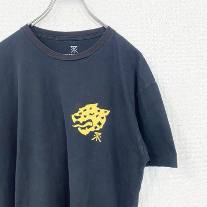 古着 used　ROARK RIVIVAL　ロアーク　半袖プリントTシャツ　ヒョウ　アニマル　動物　黒　ブラック　Mサイズ
