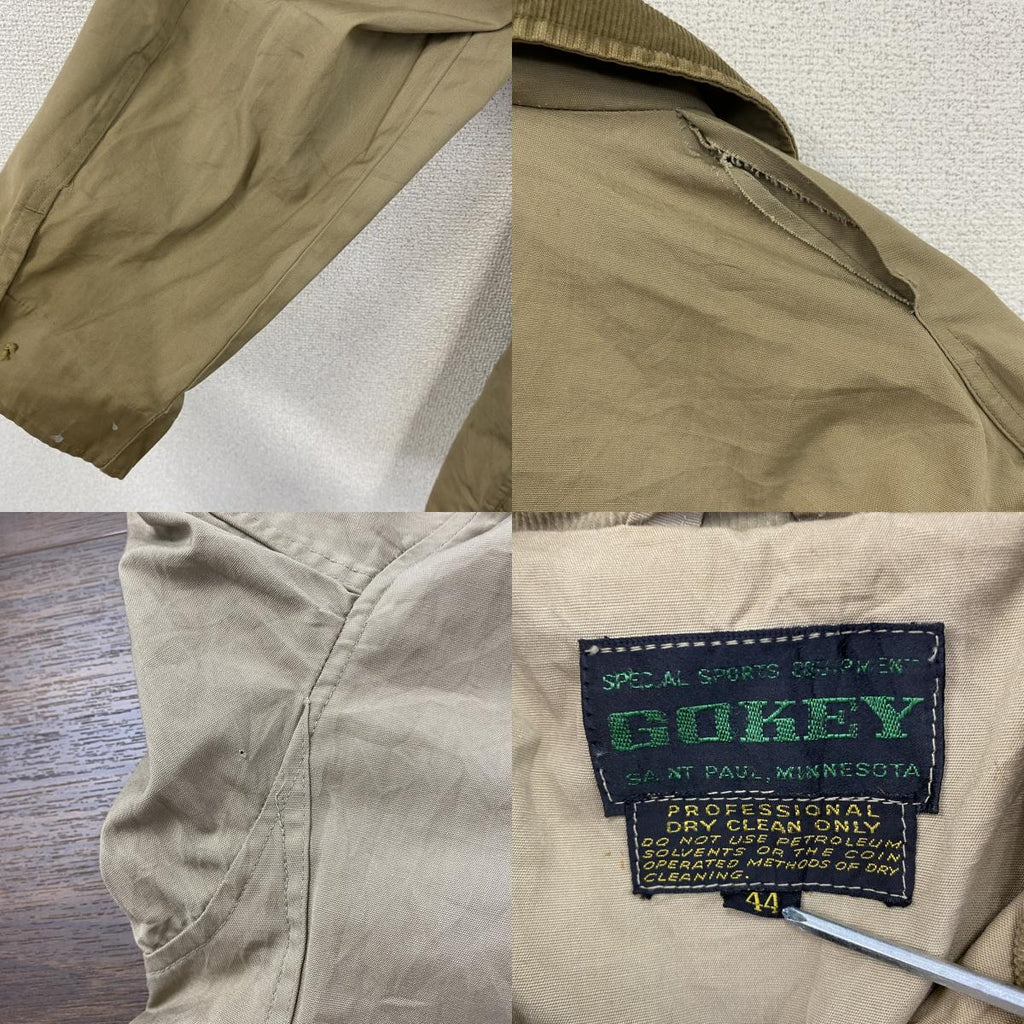70s～　Gokey　ゴーキー　ハンティングジャケット　コーデュロイカラー　ヴィンテージ　ベージュ　44サイズ