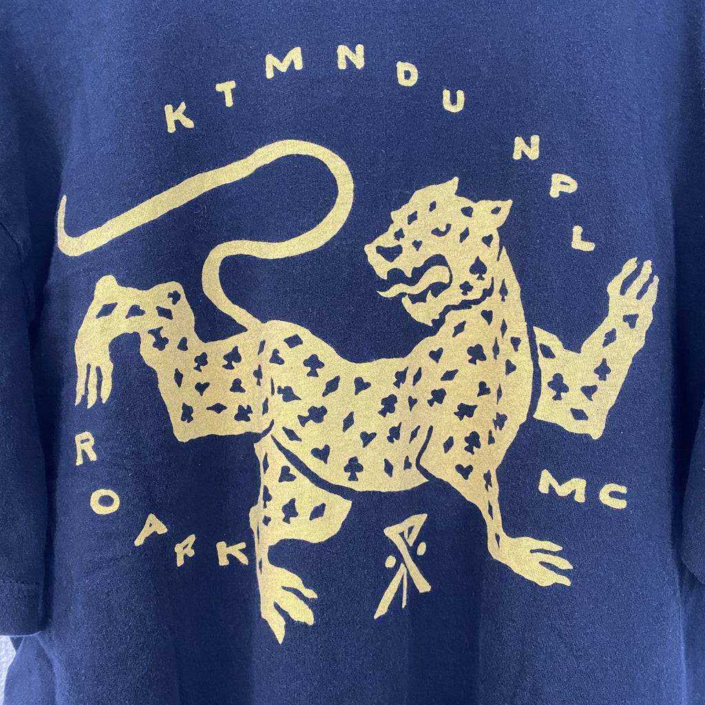 古着 used　ROARK RIVIVAL　ロアーク　半袖プリントTシャツ　ヒョウ　アニマル　動物　黒　ブラック　Mサイズ