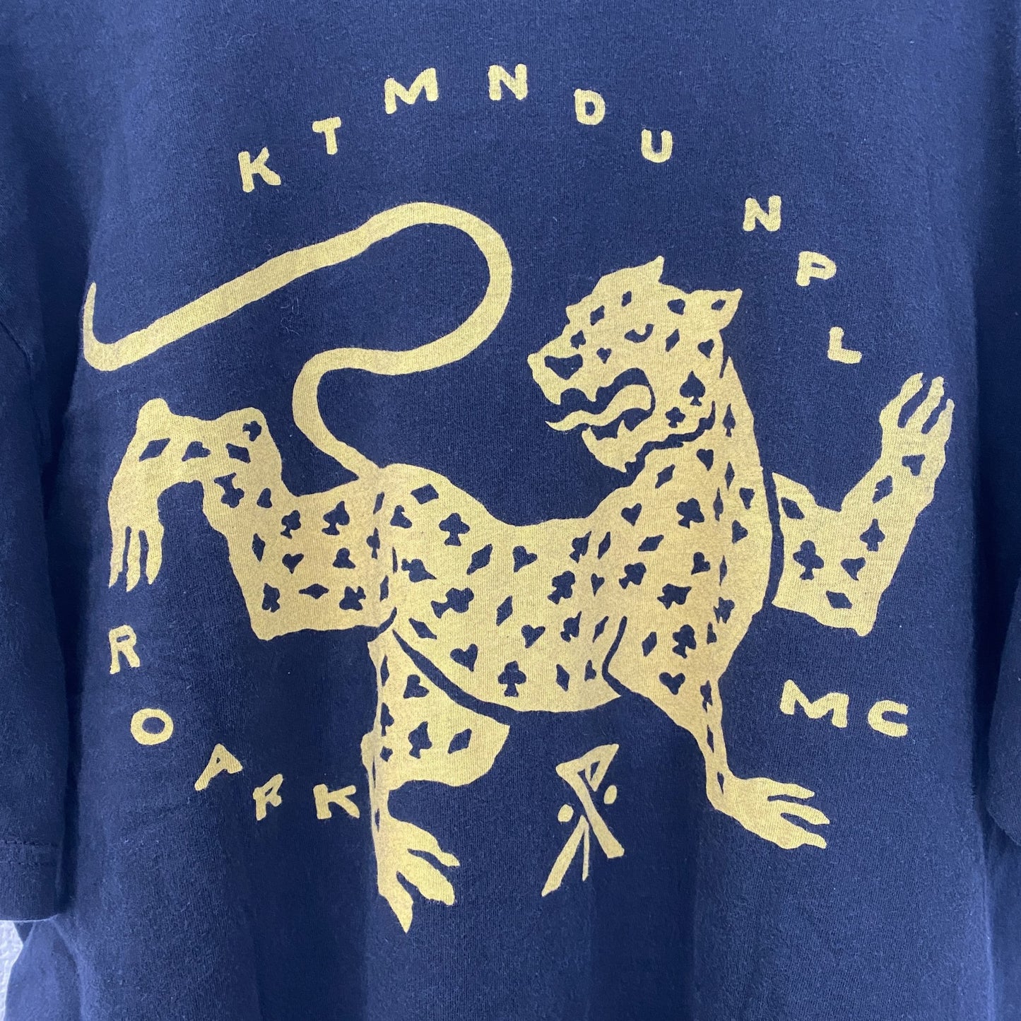 古着 used　ROARK RIVIVAL　ロアーク　半袖プリントTシャツ　ヒョウ　アニマル　動物　黒　ブラック　Mサイズ
