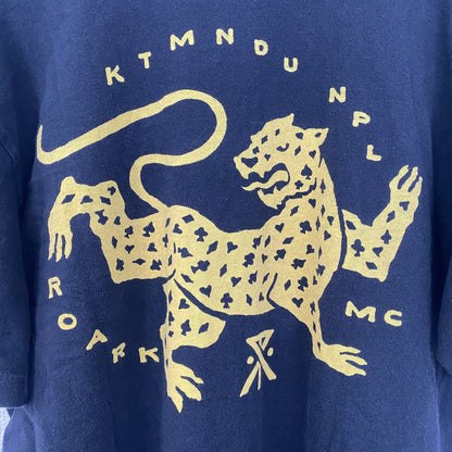 古着 used　ROARK RIVIVAL　ロアーク　半袖プリントTシャツ　ヒョウ　アニマル　動物　黒　ブラック　Mサイズ