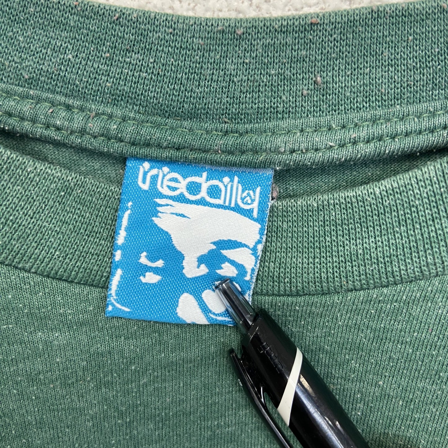 古着 used　riedaill　半袖プリントTシャツ　ビーバー　クルーネック　カジュアル　シティーボーイ　緑　レトロ　Sサイズ