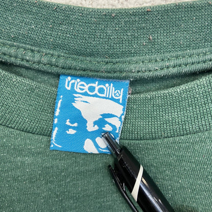 古着 used　riedaill　半袖プリントTシャツ　ビーバー　クルーネック　カジュアル　シティーボーイ　緑　レトロ　Sサイズ