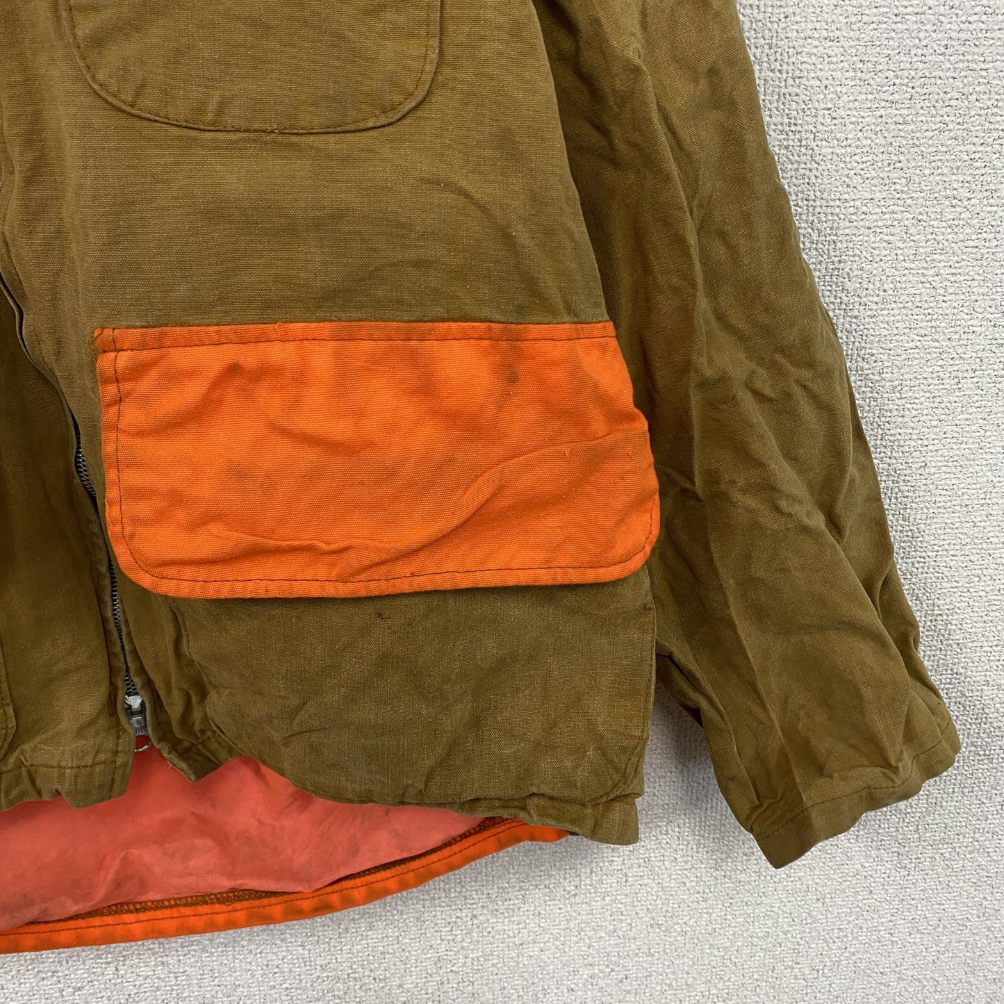 70s～　SAFTBAK　サフㇳバック　ハンティングジャケット　ダブルジップ　ヴィンテージ　茶色　ブラウン　オレンジ