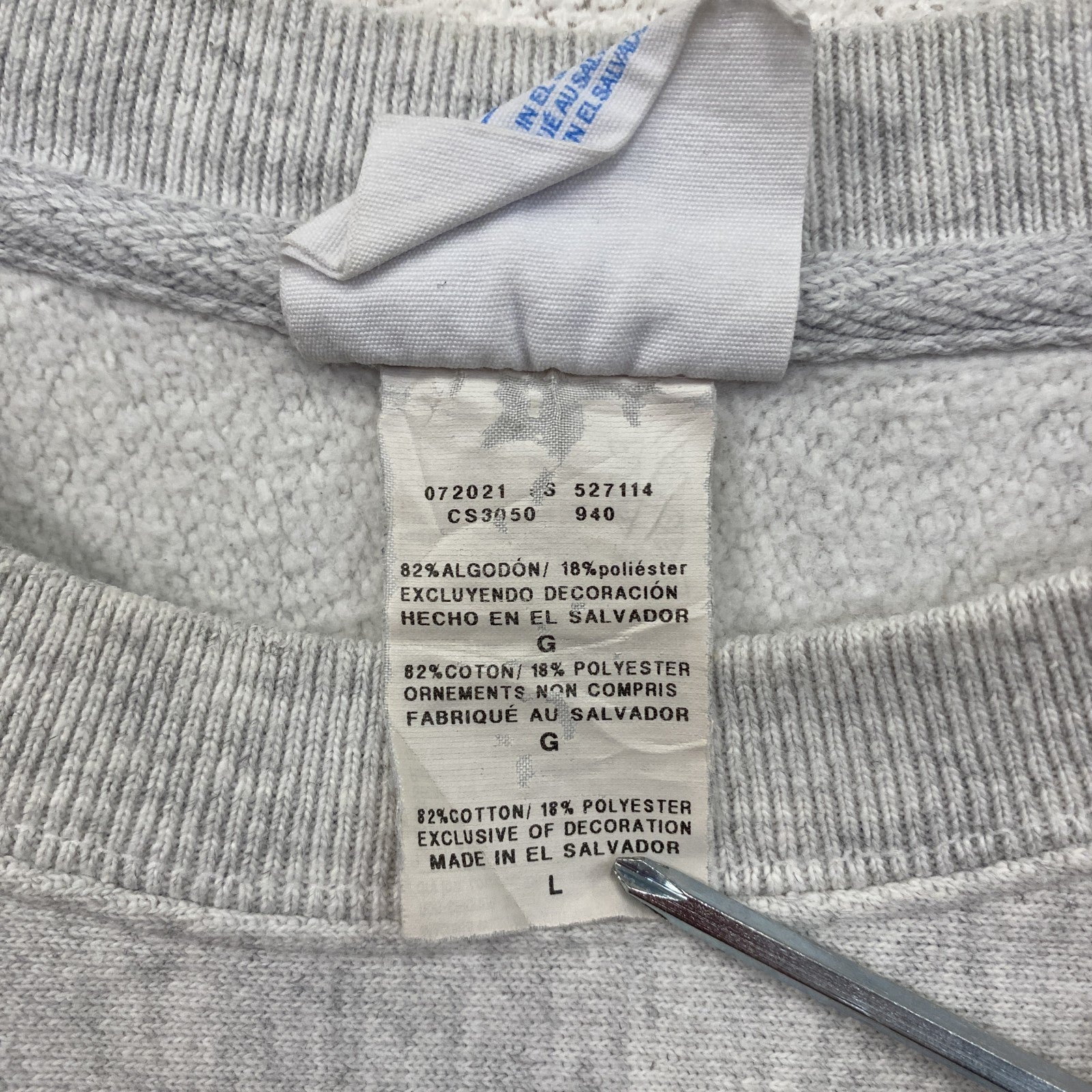 Champion　チャンピオン　リバースウィーブ　スウェット/トレーナー　カレッジプリント　霜降りグレー　Lサイズ