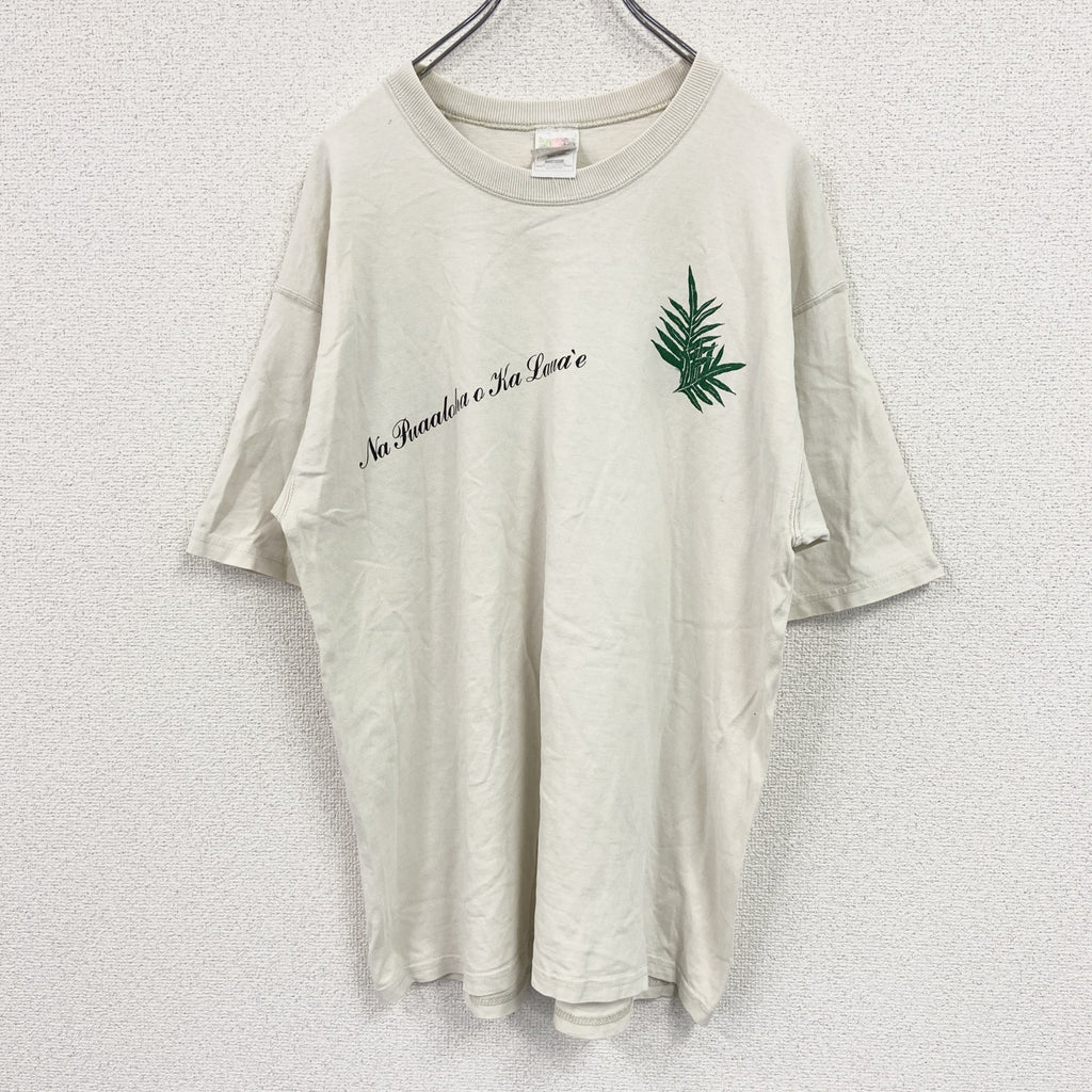 FRUIT OF THE LOOM　フルーツオブザルーム　半袖プリントTシャツ　ベージュ　Lサイズ