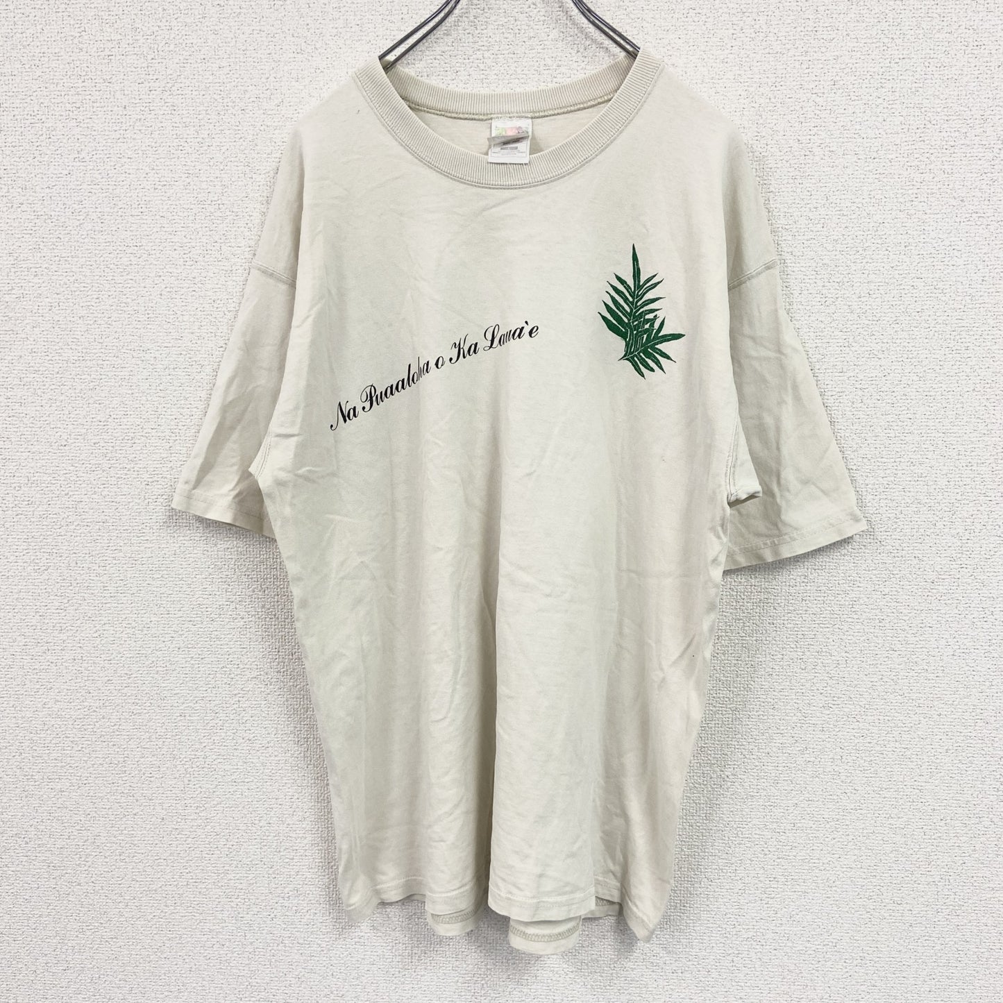 FRUIT OF THE LOOM　フルーツオブザルーム　半袖プリントTシャツ　ベージュ　Lサイズ