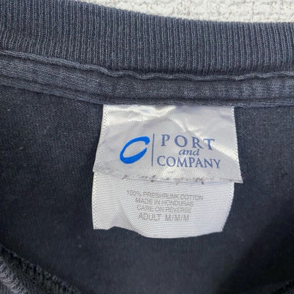 古着 used　PORT＆COMPANY　半袖プリントTシャツ　女子バスケットボール　レトロデザイン　黒　ブラック　Mサイズ