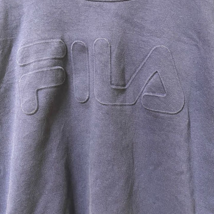 FILA　フィラ　スウェット/トレーナー　デカ3Dロゴ　ワンポイント　スポーツミックス　クルーネック　紺　ネイビー　Sサイズ