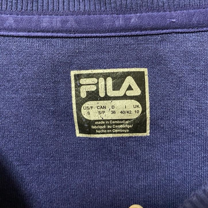 FILA　フィラ　スウェット/トレーナー　デカ3Dロゴ　ワンポイント　スポーツミックス　クルーネック　紺　ネイビー　Sサイズ