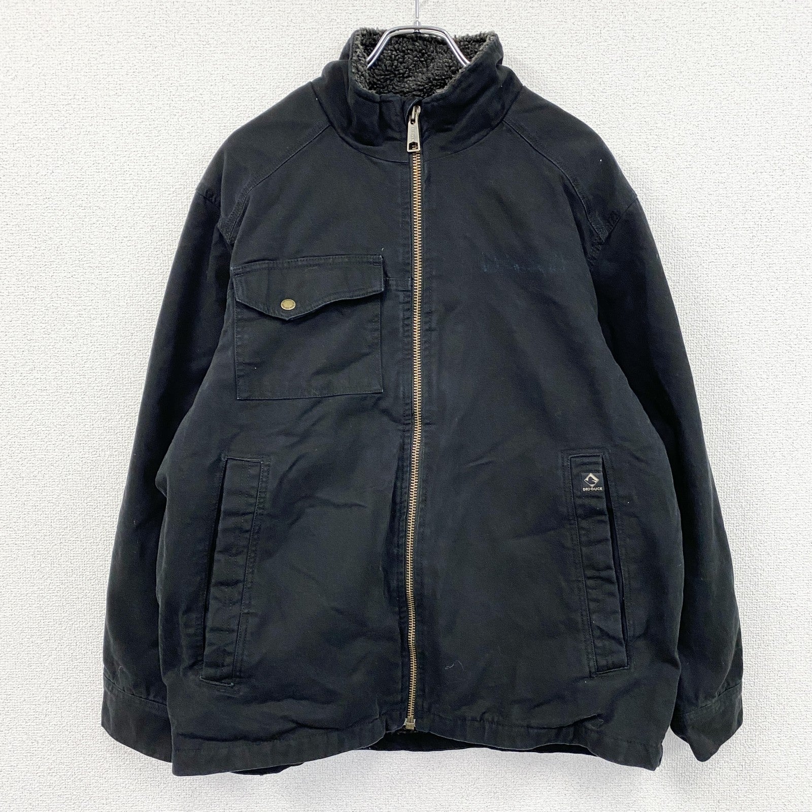 DRI-DUCK　ドライダック　フルジップダックジャケット　裏ボア　黒　ブラック　Lサイズ